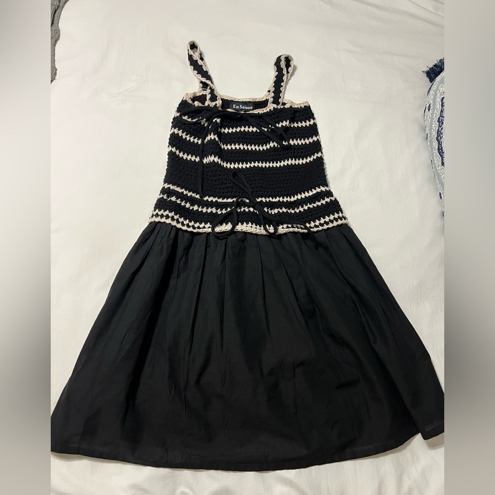 En Saison Black and Cream Lucia Dress
